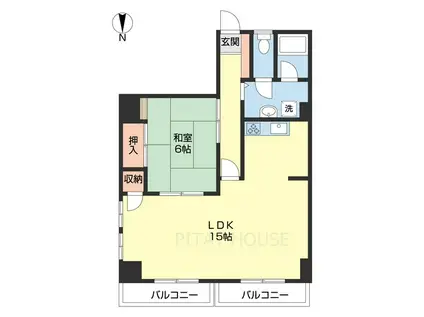 十三番丁ホームズ(1LDK/3階)の間取り写真