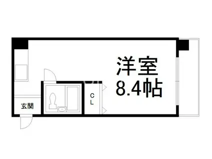 ハイツアマデウス壬生(ワンルーム/5階)の間取り写真