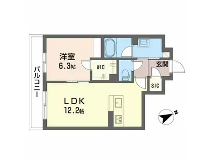 シャーメゾン ラフテル(1LDK/2階)の間取り写真