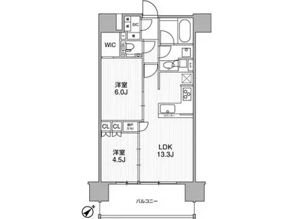 渋谷本町マンション(2LDK/9階)の間取り写真