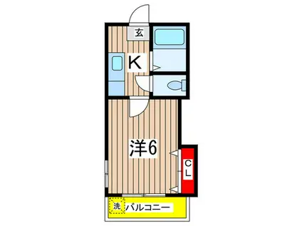 ビバリー日吉(1K/1階)の間取り写真