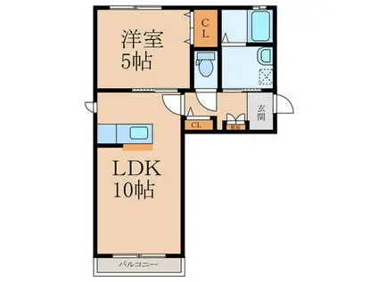コンフォール(1LDK/2階)の間取り写真