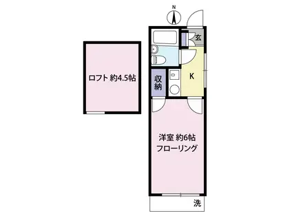 第7ハイツ春野(1K/2階)の間取り写真