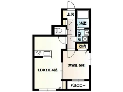 リーリオ プラージュ(1LDK/1階)の間取り写真