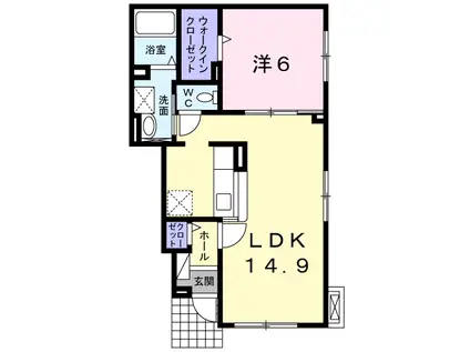 タントミール(1LDK/1階)の間取り写真
