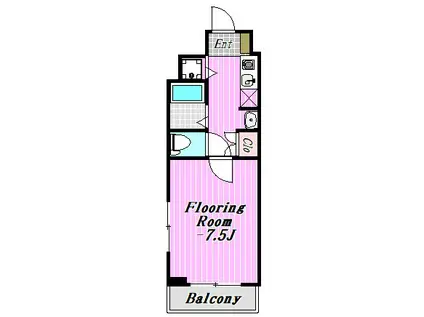 FOREST COURT イースト(1K/2階)の間取り写真