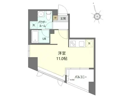 エンデュランス松戸(ワンルーム/3階)の間取り写真