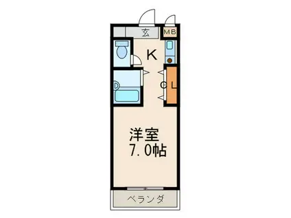 シャルム住吉(ワンルーム/3階)の間取り写真