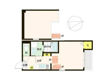 LA VENUS(1K/2階)の間取り写真