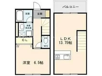 ZENR(1LDK/1階)の間取り写真