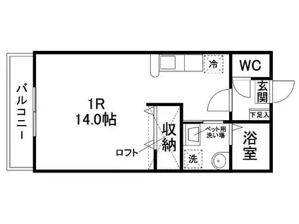 フルハウス(ワンルーム/1階)の間取り写真