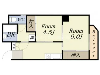 ダイアパレス本田(2K/8階)の間取り写真