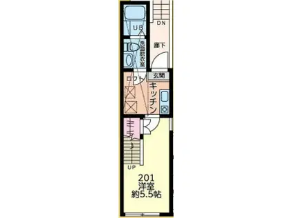 セヤ ベース(1K/2階)の間取り写真