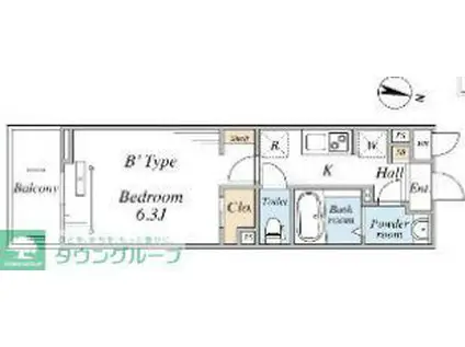 リブリ・西横浜II(1K/1階)の間取り写真
