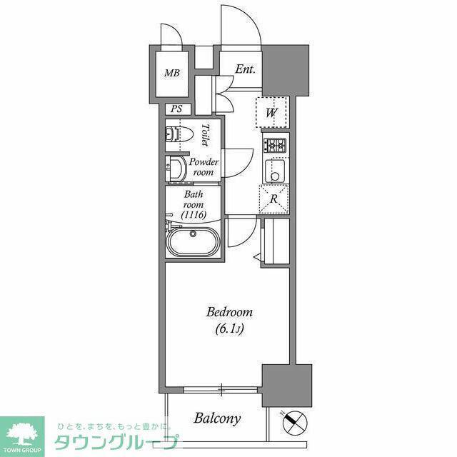 オーパスホームズ南行徳(1K/7階)の間取り写真