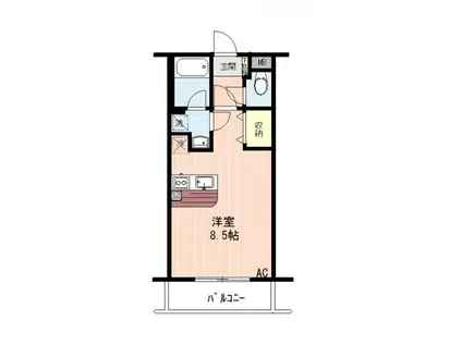 プティ リヴィエール(ワンルーム/3階)の間取り写真