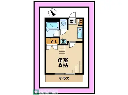 アイランド(1K/1階)の間取り写真