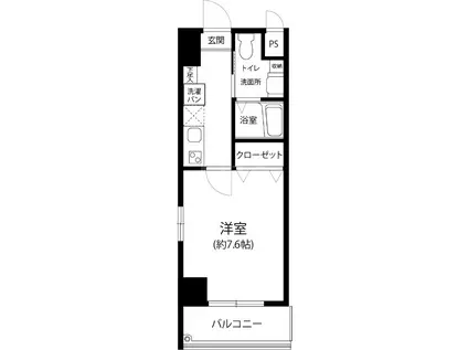 天神東レジデンス(1K/5階)の間取り写真