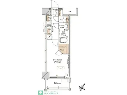 ブランシエスタ森下(1K/9階)の間取り写真