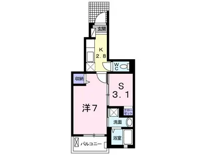 フィオレンティーナ(1SK/1階)の間取り写真