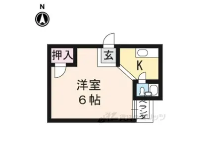 紅彩ハウス(1K/2階)の間取り写真