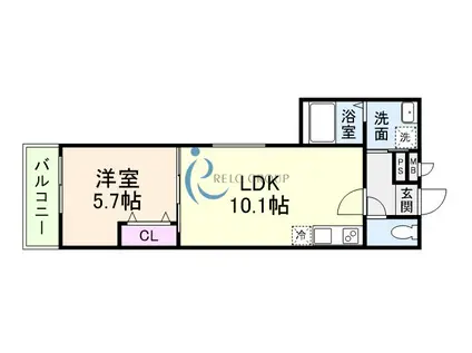 フジパレス喜連瓜破V番館(1LDK/1階)の間取り写真