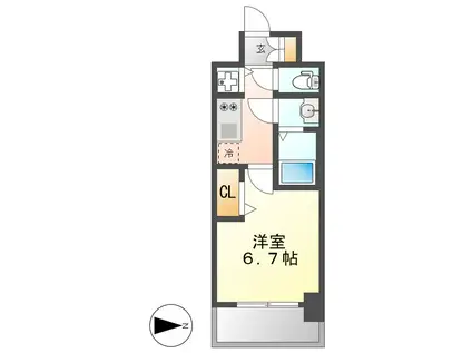 プレサンス名古屋STATIONルミアス(1K/3階)の間取り写真