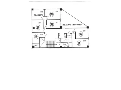 KBDタックビル(ワンルーム/2階)の間取り写真