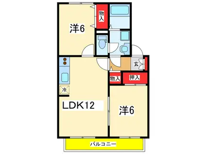 クレールコート(2LDK/1階)の間取り写真