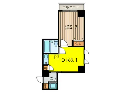 レジディア日本橋人形町(1DK/4階)の間取り写真