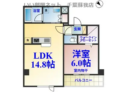 GRAND VERT(1K/5階)の間取り写真