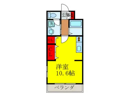 ホープ池田栄本町(ワンルーム/5階)の間取り写真