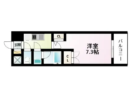 パークフラッツ江坂(1K/5階)の間取り写真