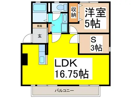 リベラルコートA(1LDK/1階)の間取り写真