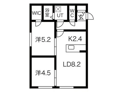 E-HORIZON N17(2LDK/3階)の間取り写真