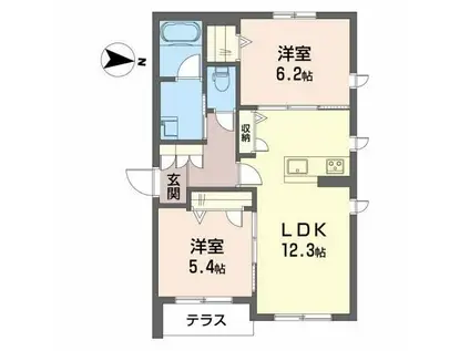 メゾン テンゲル(2LDK/1階)の間取り写真