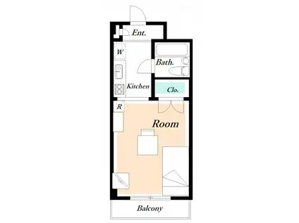 タウンパレス(ワンルーム/4階)の間取り写真