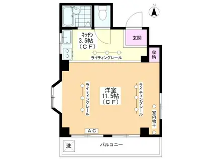 松村ハイツ(1K/3階)の間取り写真