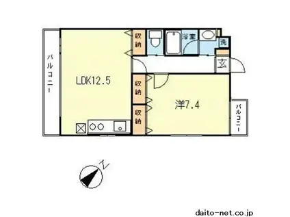 サンフォニー梶ヶ谷(1LDK/4階)の間取り写真