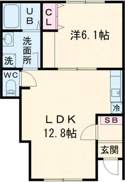 LA FRAISE 大津(1LDK/1階)の間取り写真