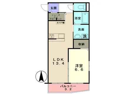 AMUZA STELLA(1LDK/4階)の間取り写真