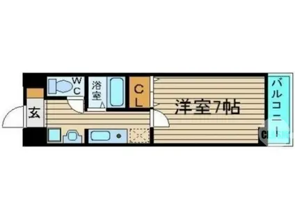 プレジオカーサII(1K/4階)の間取り写真