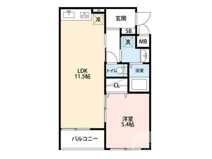 橋野マンション(1LDK/3階)の間取り写真