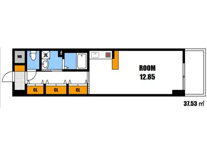 ルチャット壱番館(ワンルーム/5階)の間取り写真