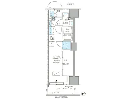 パークアクシス品川天王洲アイル(1LDK/2階)の間取り写真