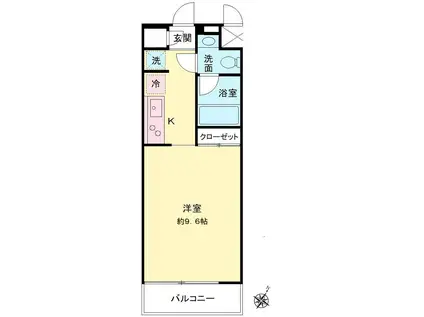 グレンパーク秋葉原イースト(ワンルーム/6階)の間取り写真