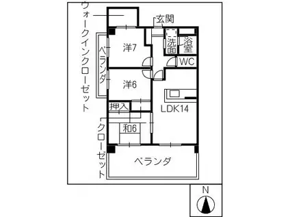 P・WAVE417(3LDK/5階)の間取り写真