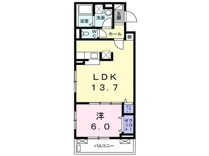 ロータス(1LDK/2階)の間取り写真