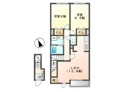 ヴェルスクエア(2LDK/2階)の間取り写真