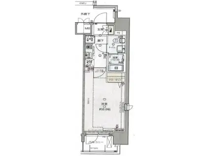 フィース蔵前(1K/11階)の間取り写真